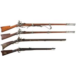Three Prop Guns and One Rifle -A) British Type Musket Prop Gun Using Springfield Trapdoor Receiver