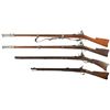 Image 2 : Three Prop Guns and One Rifle -A) British Type Musket Prop Gun Using Springfield Trapdoor Receiver
