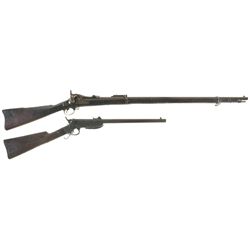 Two Antique Long Guns -A) Springfield Model 1888 Ramrod Bayonet Trapdoor Rifle