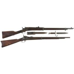 Two Rifles -A) Remington Model 1901 Rolling Block Military Rifle with Bayonet