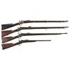 Image 1 : Collector's Lot of Four Antique Rolling Block Military Rifles -A) U.S. Inspected Remington Military 