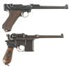 Image 2 : Two German Semi-Automatic Pistols -A) DWM 1916 Dated Artillery Luger Pistol