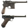 Image 2 : Two German Semi-Automatic Pistols -A) Mauser Small Ring Broomhandle Pistol