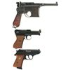 Image 2 : Three German Semi-Automatic Pistols -A) Mauser Bolo Broomhandle Pistol with Holster