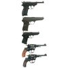 Image 2 : Five European Handguns -A) Mauser "byf/43" Code P-38 Semi-Automatic Pistol