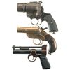Image 1 : Two Flare Pistols and One Air Pistol -A) British Number 3 Mark II Flare Pistol