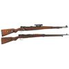 Image 1 : Two World War II Bolt Action Rifles -A) "duv" Code 42 Dated Model 98 Rifle with Scope