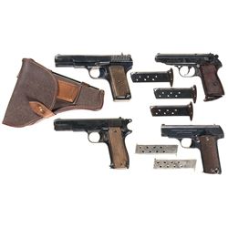 Four European Semi-Automatic Pistols -A) Russian TT-33 Tokarev Pistol with Holster and Extra Magazin