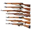 Image 4 : Seven Military Long Guns -A) Enfield No. 4 MK2 (F) Bolt Action Rifle with Bayonet