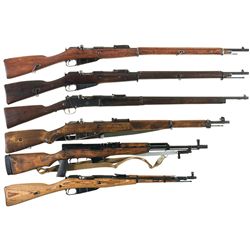 Four Rifles and Two Carbines -A) Remington Nagant Bolt Action Rifle