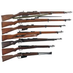 Seven Military Bolt Action Long Guns -A) Remington Nagant Model 1891 Rifle