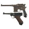 Image 1 : Two German Semi-Automatic Pistols -A) Mauser Small Ring Broomhandle Pistol