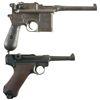 Image 2 : Two German Semi-Automatic Pistols -A) Mauser Small Ring Broomhandle Pistol