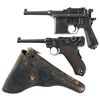 Image 1 : Two European Semi-Automatic Pistols -A) Mauser Bolo Broomhandle Pistol