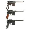 Image 2 : Three Mauser Small Ring Broomhandle Semi-Automatic Pistols -A) Mauser Broomhandle Pistol