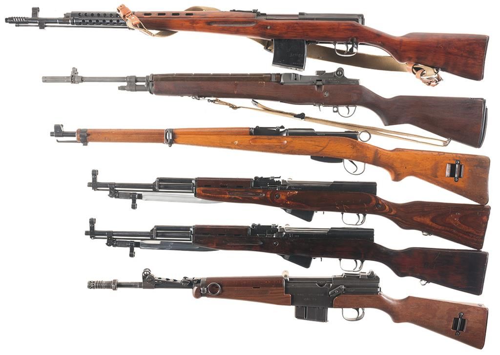Six Military Style Rifles -A) Russian Tokarev SVT 40 Semi-Automatic ...