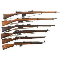 Six Military Rifles -A) Schmidt Rubin Model 1889/96 Straight Pull Bolt Action Rifle