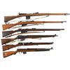 Image 1 : Six Military Rifles -A) Schmidt Rubin Model 1889/96 Straight Pull Bolt Action Rifle