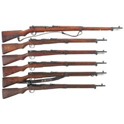 Six World War II Japanese Bolt Action Rifles -A) Kokura Arsenal Type 38 Bolt Action Rifle