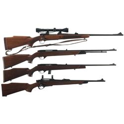 Four Sporting Rifles -A) Winchester Model 70 Bolt Action Rifle with Scope