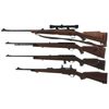 Image 2 : Four Sporting Rifles -A) Winchester Model 70 Bolt Action Rifle with Scope