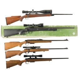 Five Bolt Action Sporting Rifles -A) Custom Engraved Mauser Sporting Rifle with Scope