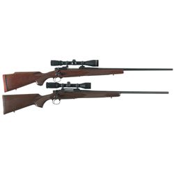 Two Sporting Bolt Action Rifles with Scopes -A) Winchester Model 70 XTR Rifle
