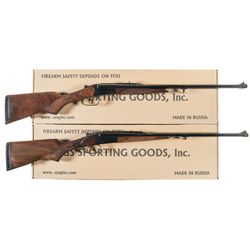 Two Boxed Baikal Side by Side Rifles -A) Baikal Model MP-221 Rifle