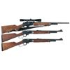 Image 1 : Three Marlin Lever Action Long Guns -A) Marlin Model 444SS Rifle with Scope