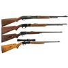 Image 1 : Four Sporting Rifles -A) Remington Model 141 Slide Action Rifle