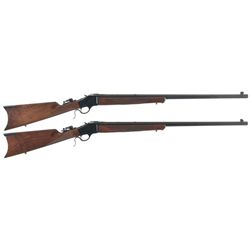 Two Single Shot Rifles -A) Browning Model 1885 High Wall Rifle