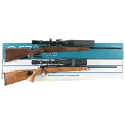Two Boxed Bolt Action Rifles with Scopes -A) CZ 550 Prestige Rifle