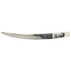 Engraved Ben Shostle Knife with Ivory Scales