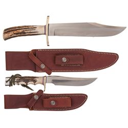 Collector's Lot of Two Randall Stag Handle Knives