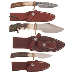 Collector's Lot of Three Randall Knives with Stag Handles