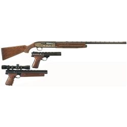 One Shotgun and Two Target Pistols -A) Ithaca Model 900 Semi-Automatic Shotgun