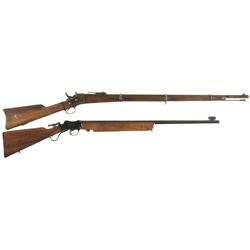 Two Single Shot Rifles -A) Danish Remington Model 1867 Rolling Block Rifle