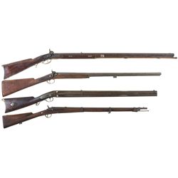 Four Antique Longarms -A) Sharpe/R.Rodgers Half Stock Percussion Rifle