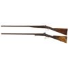 Image 2 : Two Double Barrel Shotguns -A) William Lee Side lever Half Cock Rotating Single Bolt Snap Action Sho