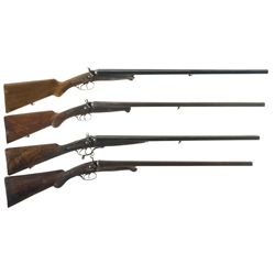 Collector's Lot of Four European Side by Side Hammer Shotguns -A) Swedish Husqvarna Shotgun