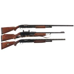 Collector's Lot of Three Slide Action Shotguns -A) Winchester Model 12 Heavy Duck Shotgun with 32 In