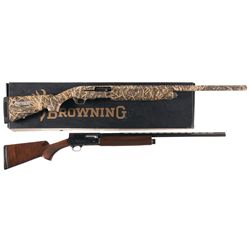 Two Browning Semi -Automatic Shotguns -A) Belgian Browning Gold Hunter Model Shotgun with Box