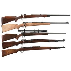 Five Bolt Action Rifles -A) Engraved Sprague Mauser Custom K98 Rifle