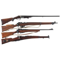 Four European Long Guns -A) Engraved Tesco Marked Wilhelm Collath Side by Side Needle Fire Shotgun