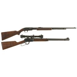 Two Winchester Sporting Rifles -A) Winchester Model 61 Slide Action Rifle