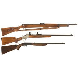 Three Small-Caliber Rifles -A) Mauser Deutsch Sport Model Single Shot Bolt Action Rifle