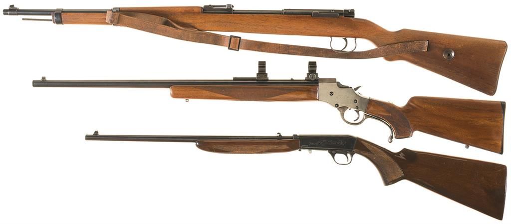 Three Small-Caliber Rifles -A) Mauser Deutsch Sport Model Single Shot ...