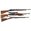 Image 1 : Three Sporting Rifles -A) Remington Model 141 Gamemaster Slide Action rifle