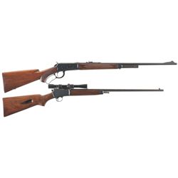 Collector's Lot of Two Winchester Sporting Rifles -A) Winchester Model 64 Deluxe Lever Action Rifle