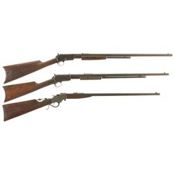 Collector's Lot of Three .22 Caliber Rifles -A) Marlin No. 20-A Slide Action Rifle
